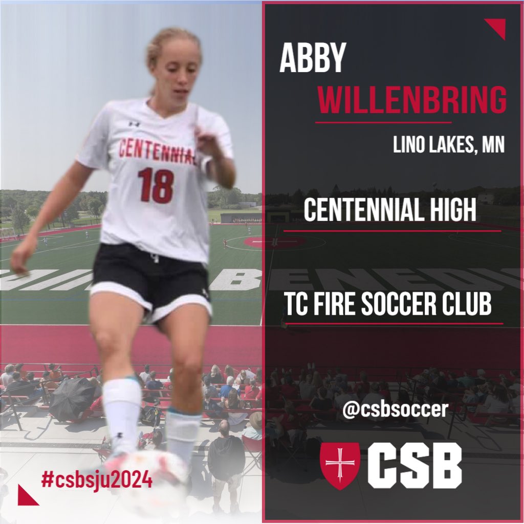 Welcome Abby Willenbring- Centennial High / TC Fire Soccer Club to CSB Soccer!