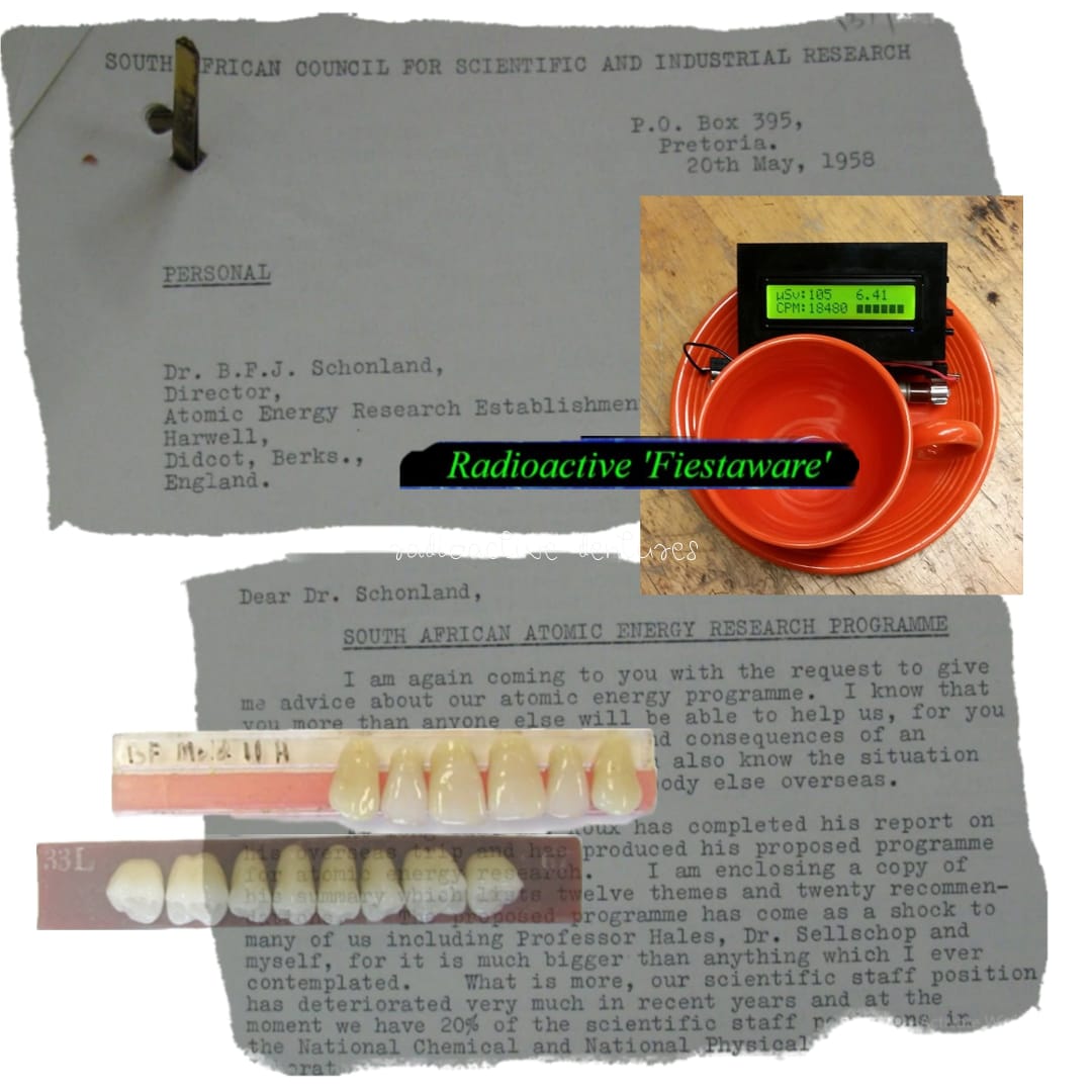 items that contained uranium: 'Fiestaware' dinnerware (30s-60s), dentures (!) (from '40s). what qualifies as a 'natural resource' is shaped by technology and culture's. how did a highly sensitive material of national security become a banal traded commodity? #technopolitics