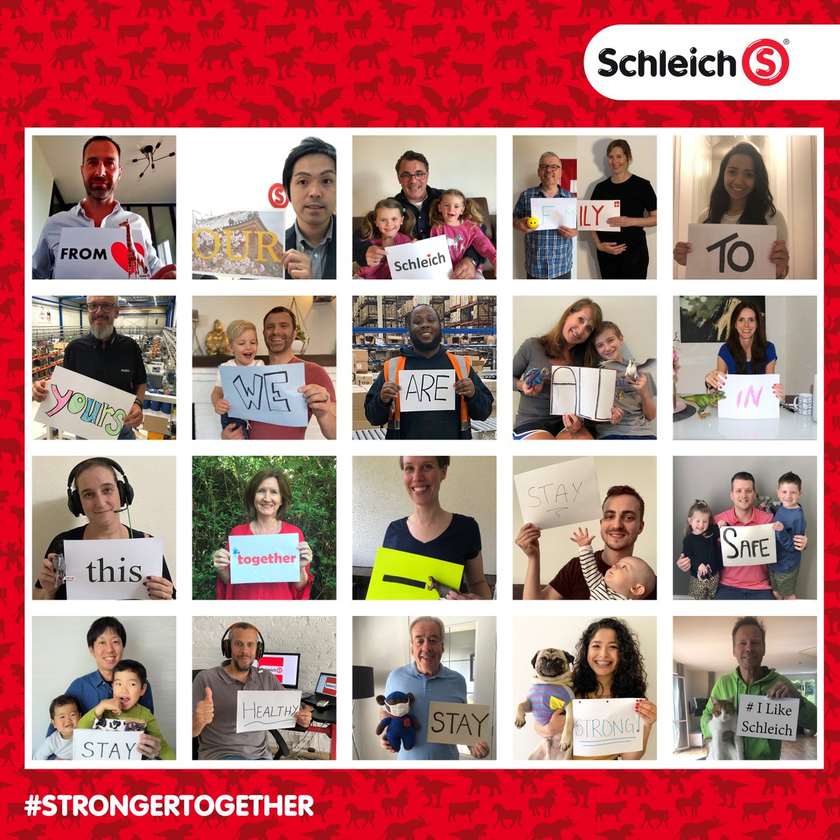 “From our Schleich family to yours, we are all in this together – stay safe, stay healthy, stay strong! #ILikeSchleich” #StrongerTogehter