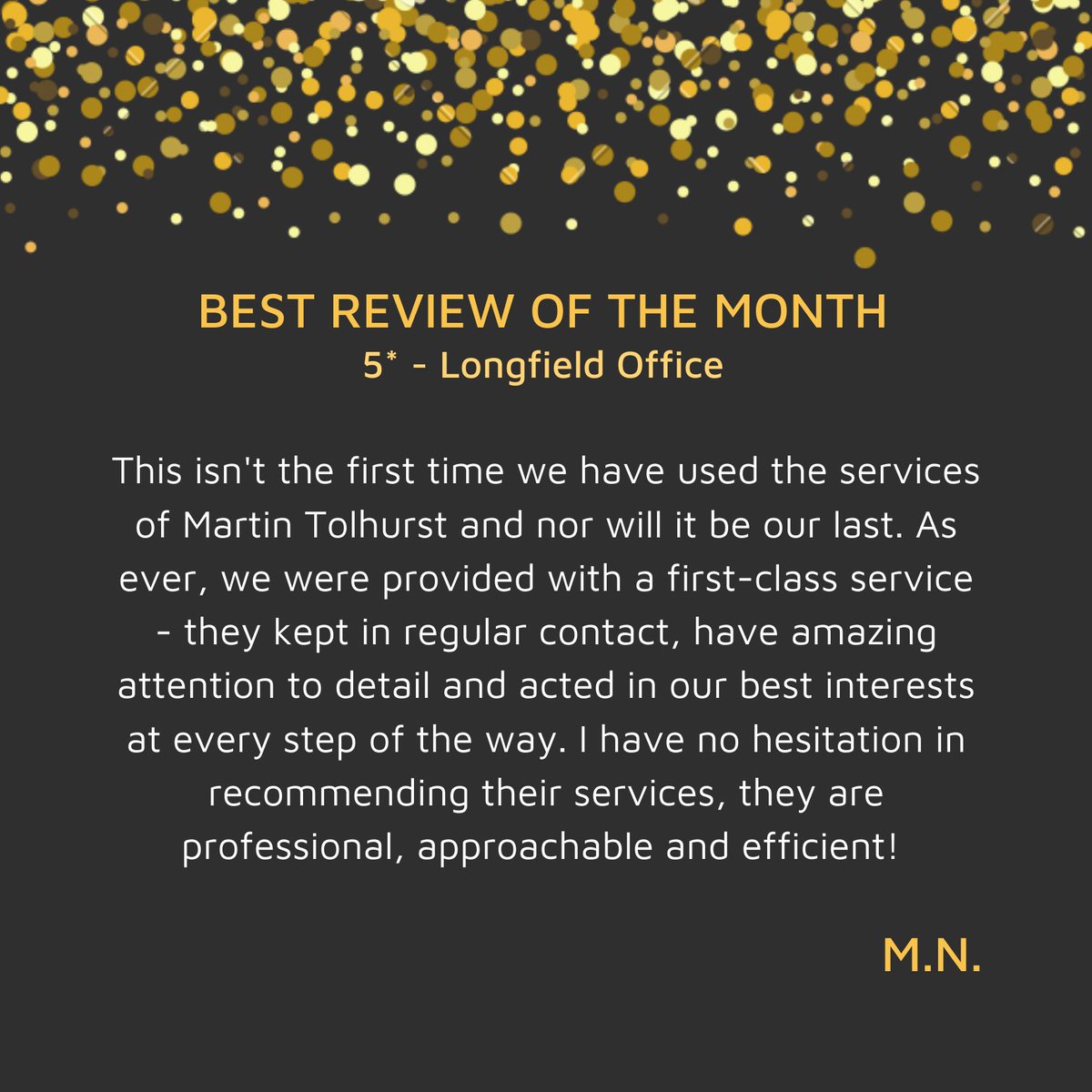 Thank you for your constant and invaluable #support 😍 Even if our offices' doors are closed, we're still available for #VirtualConsultations via phone, email and social channels! 📞👩‍💻 #TolhurstTeam #LegalAdvice #ReviewOfTheMonth