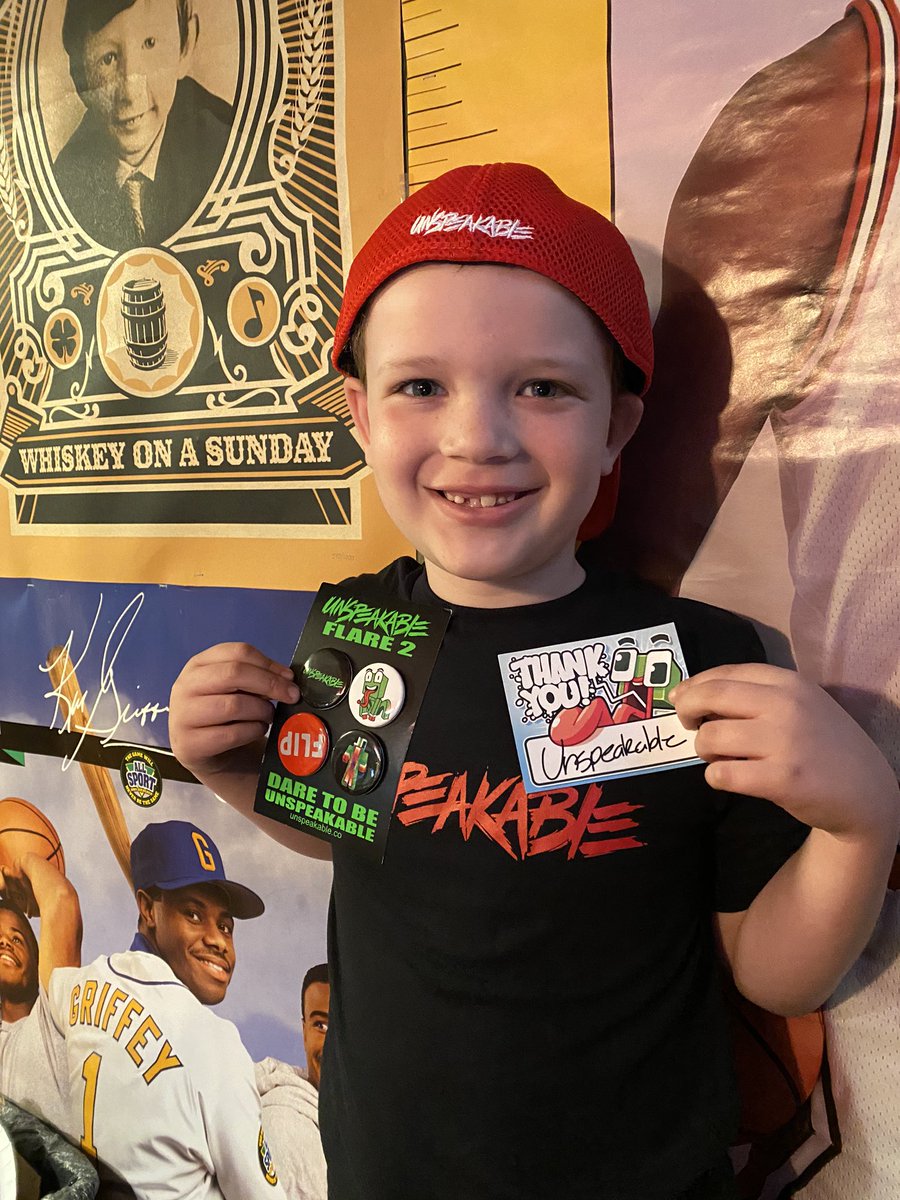 craigerwo19's tweet photo. Liam is so pumped his unspeakable merch came in today!!! Thank you @UnspeakableGame https://t.co/XRGyoRrhjZ