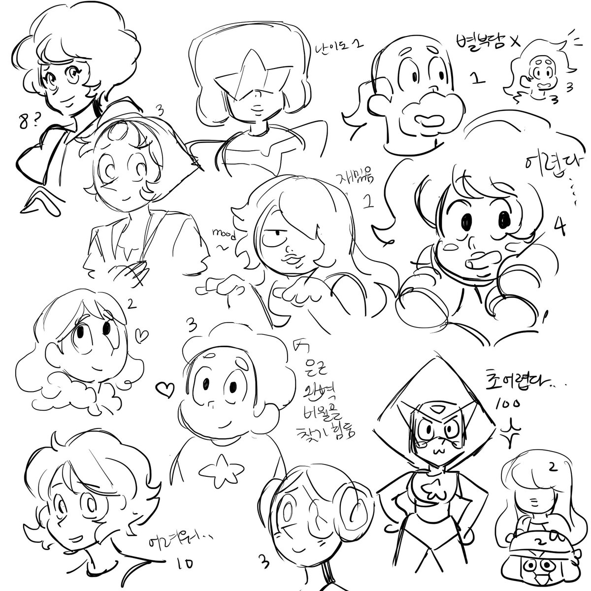 스유친구들 그리는 연습 .... 그나저나 옷들이 매우 뒤죽박죽 ㅋㅋ
#StevenUniverse 