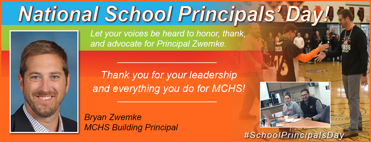 MCHSDistrict111's tweet photo. For all you do. For all your support. For everything and beyond. We wish you a very happy #SchoolPrincipalsDay @BryanZwemke You make us all #mchsproud https://t.co/ziiF6hoCpY