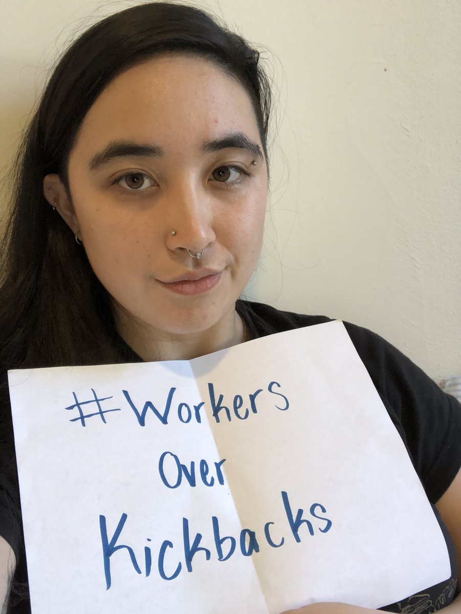 mina4bds's tweet photo. @aramark @sodexoUSA @compassgroupUSA! It's Int'l Workers Day in a pandemic: Today, you can choose dignity for those that produce, harvest, process, & serve our food over corporate kickbacks OR be irrelevant to the next generation #Rise4FoodSovereignty #WorkersOverKickbacks https://t.co/xb9y4kbANQ