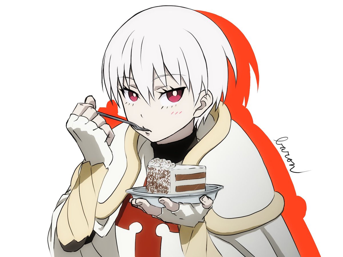 「お題箱より「スイーツを食べるショウクサカベくん」
デジタルの練習にと思って描いた」|baronのイラスト
