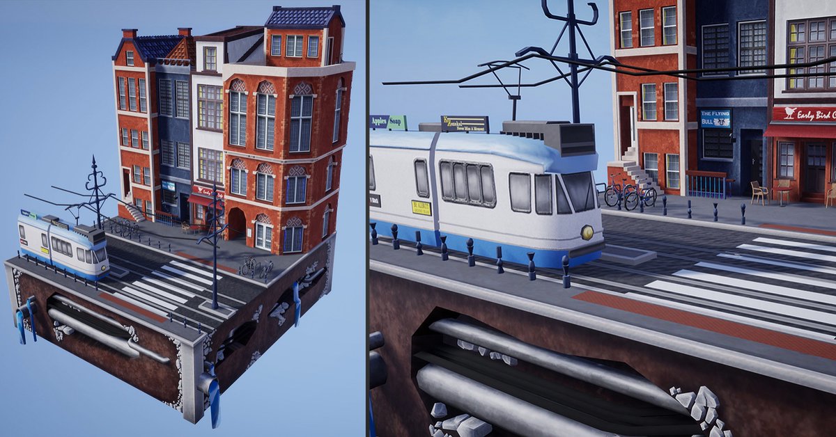 uswgames's tweet photo. BA (Hons) Game Art, Art Test: Low Poly Diorama of Amsterdam by Year 3 student Sienna Folkes 2020. #uswgames #uswcardiff #uswinternational #uswcreative #gameart #stylisedart #digitalart #digitalartist #conceptart #conceptartists #artstation Final polycount 13992 https://t.co/0tbiYTasjU