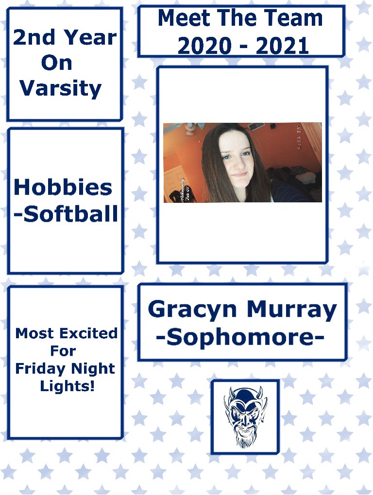 btown_cheer's tweet photo. ⭐️ Meet Gracyn Murray! ⭐️ Burgettstown Varsity Cheer 2020-2021 #bluedevilborn #rahrahforburgettstown  #bluedevilstrong #cheer 💙💙 https://t.co/I7xTs5WtMz