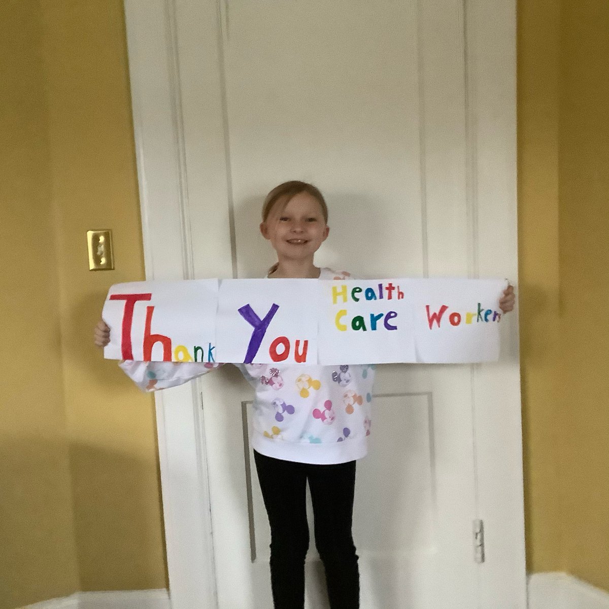 ics_gr3's tweet photo. The 3rd grade keeps doing amazing work with distance learning!  They have been rock stars doing their work and wanted to show their gratitude to all of our amazing front line workers for doing theirs.  @icschool_online @ICSchool_Tech https://t.co/eCWSMPe76Y