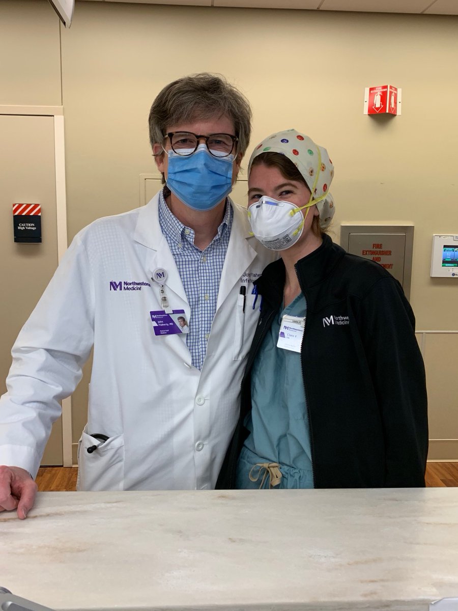 Healthcare heroes- Dr. John Flaherty, infectious disease doctor at Northwestern Hospital, and his daughter, Clare Flaherty, a nurse in the COVID wing.