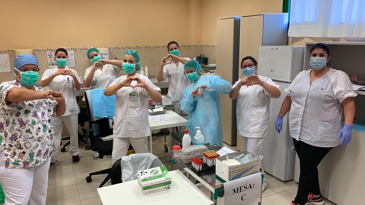 CentrosSalud's tweet photo. El CS de Titerroy obedece al estudio de seroprevalencia que está haciendo el Ministerio de Sanidad con las familias citadas por el INE. A pesar de ser festivo por el Día del Trabajador, nuestro personal sanitario sigue luchando activamente contra el COVID-19. https://t.co/HqInyAdel2