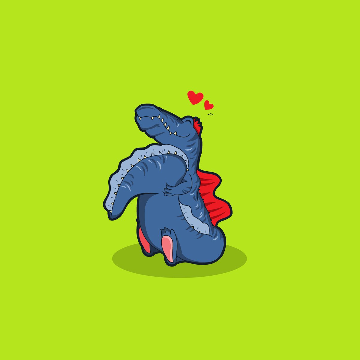 TomHyoos's tweet photo. Cute little #Spinosaurus is happy with his new (original) tail 💙 https://t.co/C5eBZxQieb