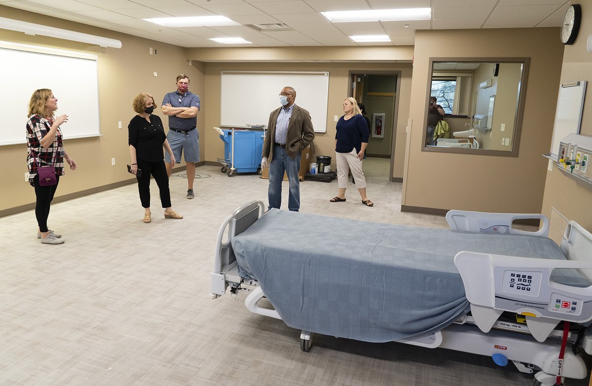 MSUMoorhead's tweet photo. MSUM leadership gets a first look at the university’s remodeled space in Hagen Hall for the proposed BS in Nursing, which begins this fall pending Minnesota Board of Nursing approval. https://t.co/09brX5zA8E