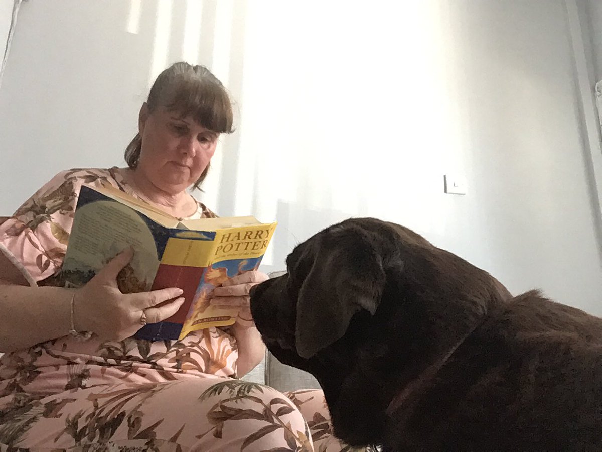 After a lovely morning <a href="/stnicsliv/">St Nicholas Catholic Academy</a> hub nothing better than getting home pjs on and a great book even coco got involved. <a href="/SmithdownPr/">Smithdown Primary</a> <a href="/jk_rowling/">J.K. Rowling</a> #smithdownreaders #Pyjamarama