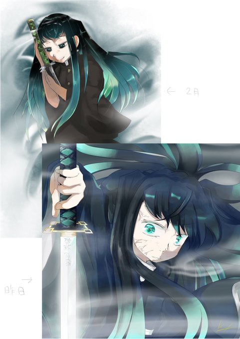 かなでさんがTwitterに投稿した時透無一郎(鬼滅の刃)のイラスト。