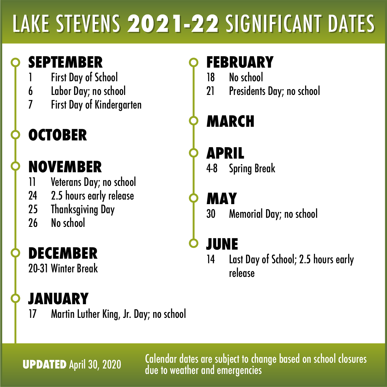 Lake Stevens Sd On Twitter: "Calendar Updates! The Last Day Of School Is Friday, June 19. The Last Day Of School For Seniors Is Friday, June 12. Calendars For The 2020-21, 2021-22