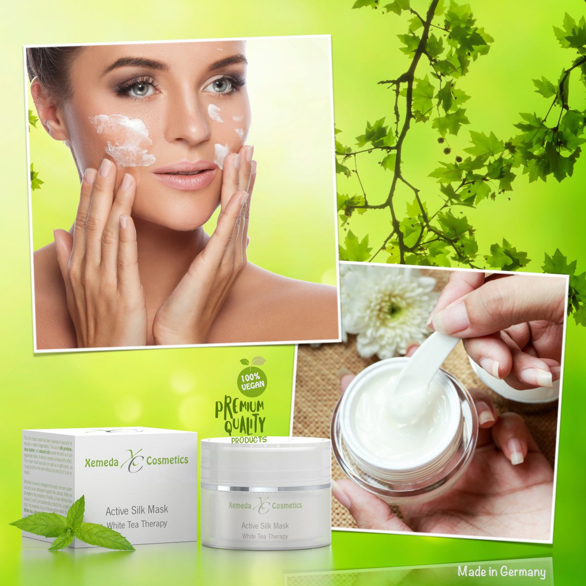 XemedaCosmetics's tweet photo. Regenerierende Gesichtsmaske &amp; Nachtpflege mit Naturölen, weißem Tee und hochwertigen Seidenproteinen. Intensivpflege für ein frisches und jugendliches Hautbild … https://t.co/KijLefK8QY https://t.co/l30EOabYcf