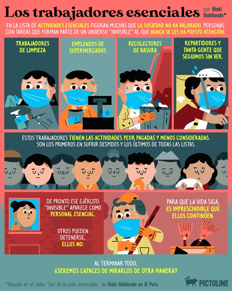 pictoline's tweet photo. Aunque últimamente hemos aprendido a valorar más a algunas personas que realizan trabajos esenciales, todavía hay varias que siguen siendo "invisibles" para muchos: https://t.co/f0ad3tF9Ub