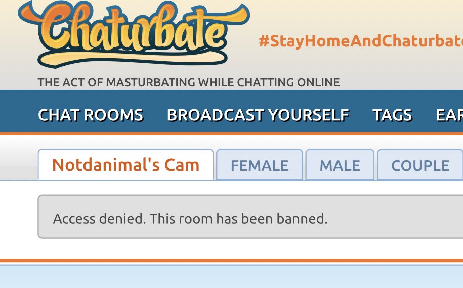 Chaturbate account banned