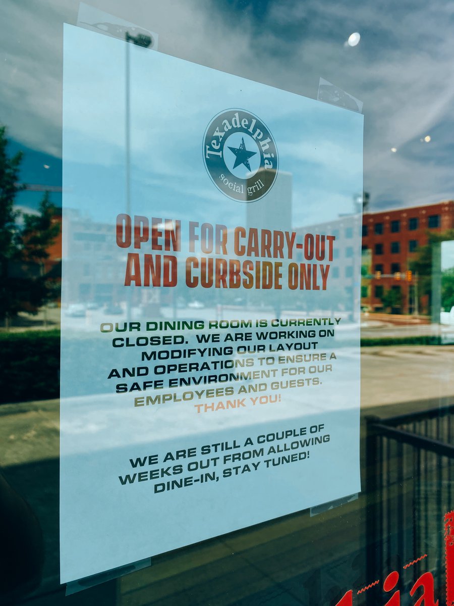 Our dining room will remain temporarily closed until we have a clear way to safely serve you! Curbside and delivery is still available‼️