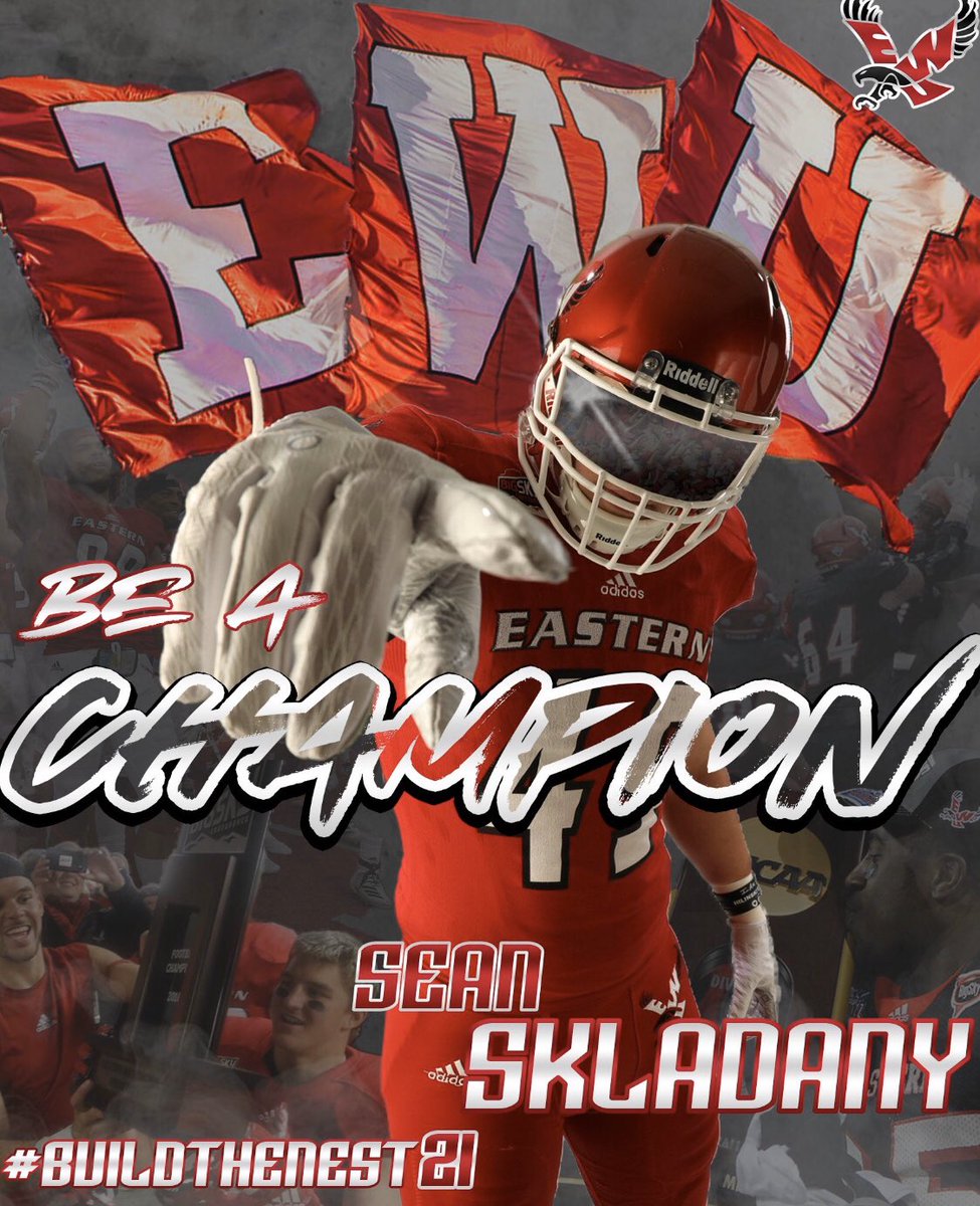 SeanSkladany's tweet photo. After a great talk with @CoachBestEWU  and the eastern defensive staff I’m blessed to announce that I’ve received my first D1 offer from Eastern Washington University! https://t.co/mUovW7EOga