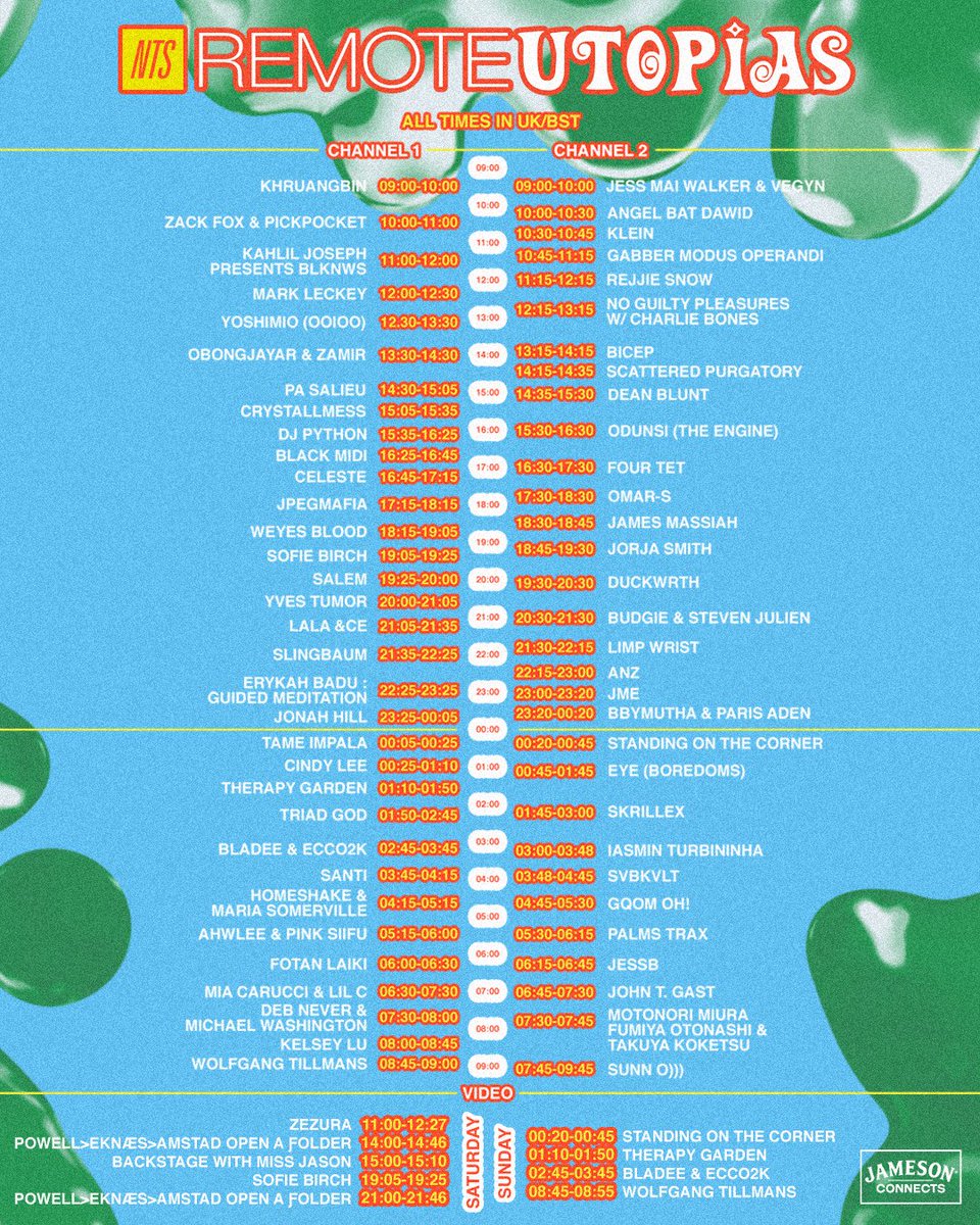 NTSlive's tweet image. REMOTE UTOPIAS - full schedule out now. 

Tune in tomorrow, 9am-9am BST.

Sneak preview from @fatbellybella &amp;gt;&amp;gt; youtu.be/TioxZBB3R5s