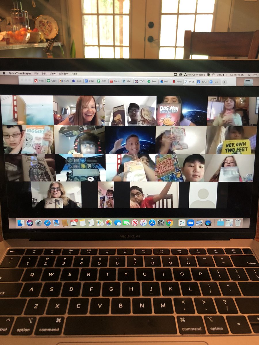 MrsDayDCE's tweet photo. @DCEtrailblazers @sgedwards22 3A had a scavenger hunt on zoom this morning! Can you find something blue? A stuffed animal? A book? A leaf? Ms. Edwards surprised us and joined in on the fun! #CISDTogetherAtHome #dcestrong https://t.co/rcMsCzBgrB