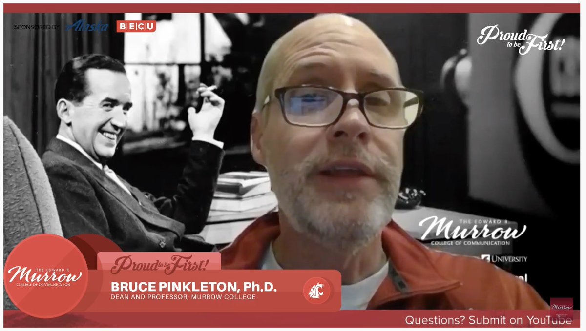 MurrowCollege's tweet photo. “As a first generation student, I didn’t believe failure was an option.” Thank you @Bruce_Pinkleton for candidly sharing your experience being a #firstgen student during our #ProudToBeFirstGen panel discussion yesterday! #MurrowGoesVirtual #GoCougs #MurrowInAction https://t.co/7Yda3dNDTD