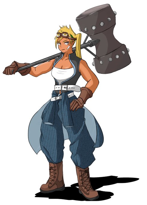 #オリキャラ 
鍛冶屋の娘、双子の姉は軍に入隊してる。
姉がよく試作品を勝手に使って壊すのが最近の悩み。 