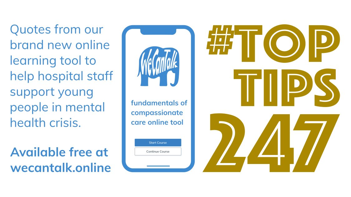 WeCanTalkonline's tweet photo. “Nobody wants to be treated differently, and children and young people are no different! We just want to see the same care and compassion 🤗 that we see you treat all your other patients with.”
#WeCanTalk #TopTips247 https://t.co/22q0LSr8Sb https://t.co/aT30LFgLKB
