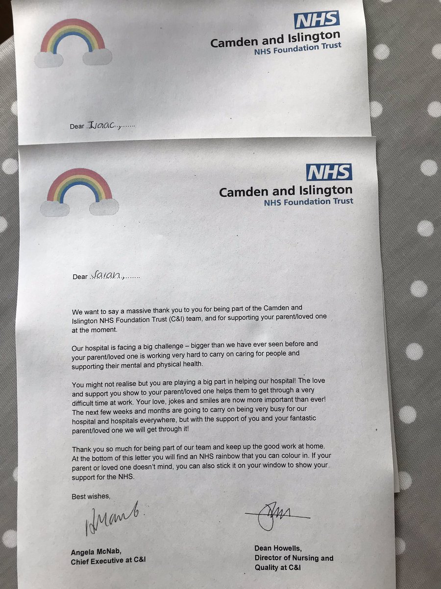Muddling_On's tweet photo. What an incredibly thoughtful idea! Life is not easy for Keyworker kids at the moment. They are having to be brave and patient and not having many opportunities for lockdown fun. My two will be pleased as punch at this official letter of recognition from @CI_NHS Thank you! 😢 https://t.co/DXCO5dMkj3