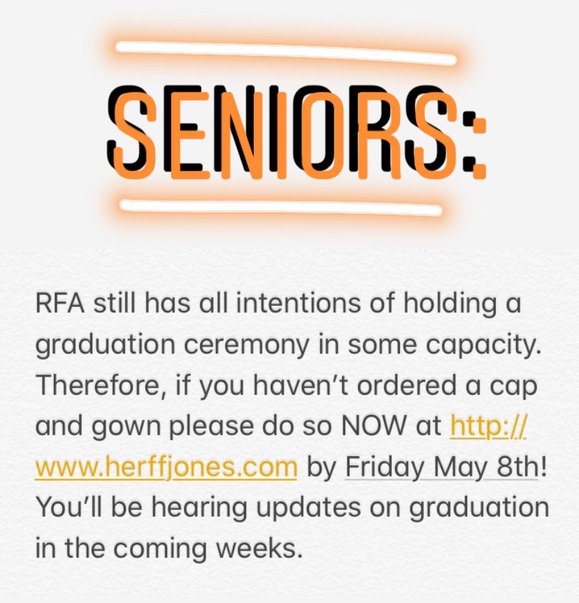 RFA_STASS's tweet photo. https://t.co/HnC2ESTJKd #classof2020 🧡🖤 https://t.co/1YNjFPaUXY