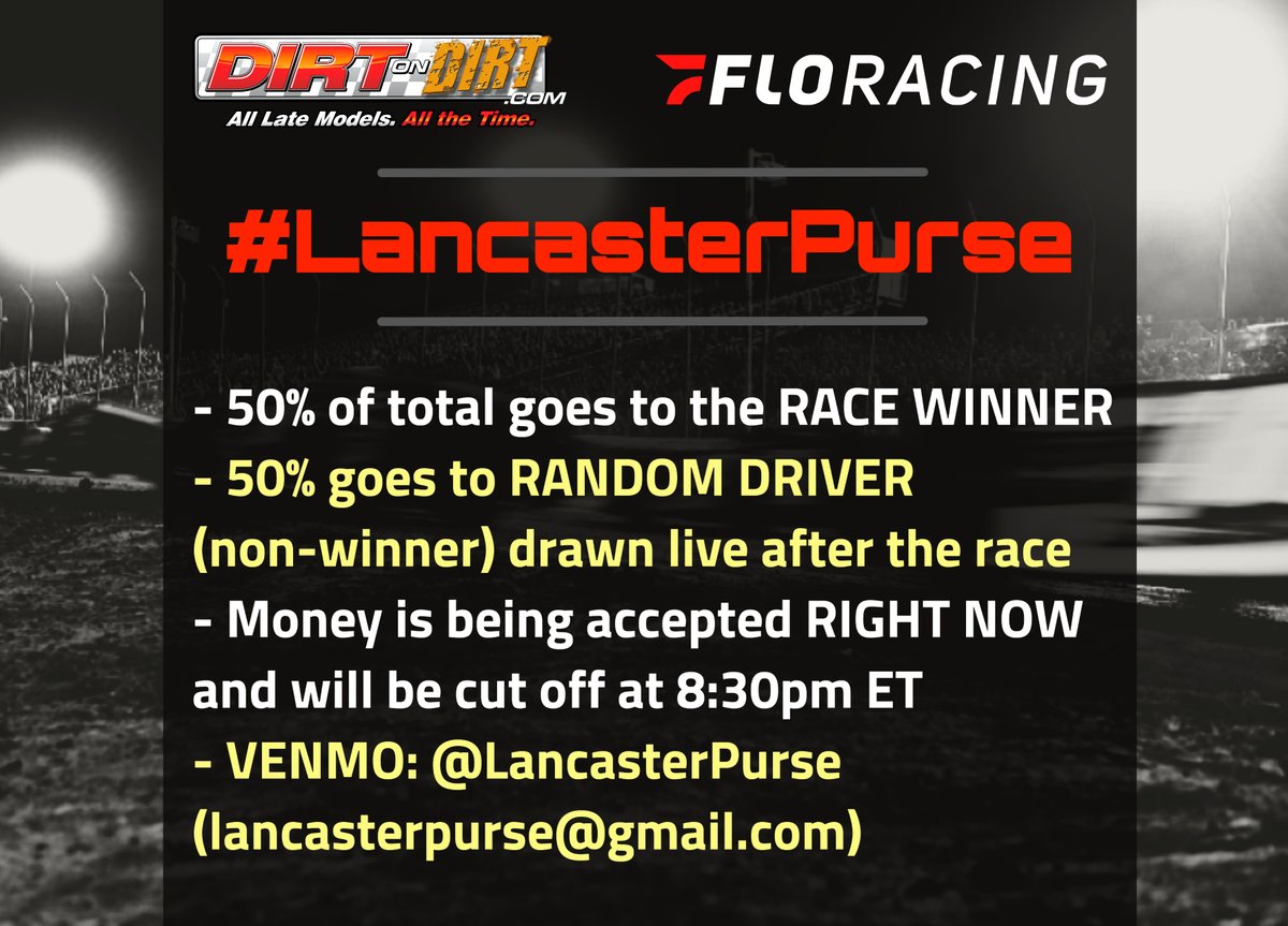 DirtonDirt's tweet photo. LAST CALL!! 8:30pm ET is the cut-off time to contribute to the #LancasterPurse!! #HowHighCanItGo https://t.co/JmuSntYezb