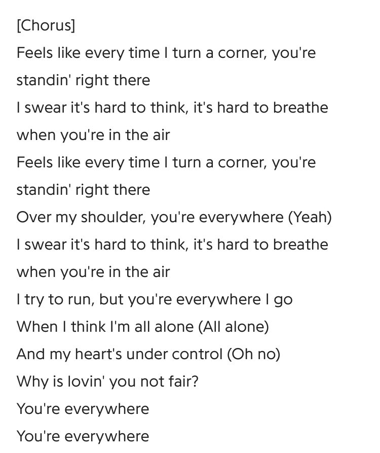 Let’s take a look on the lyrics: #HeartbreakWeather  