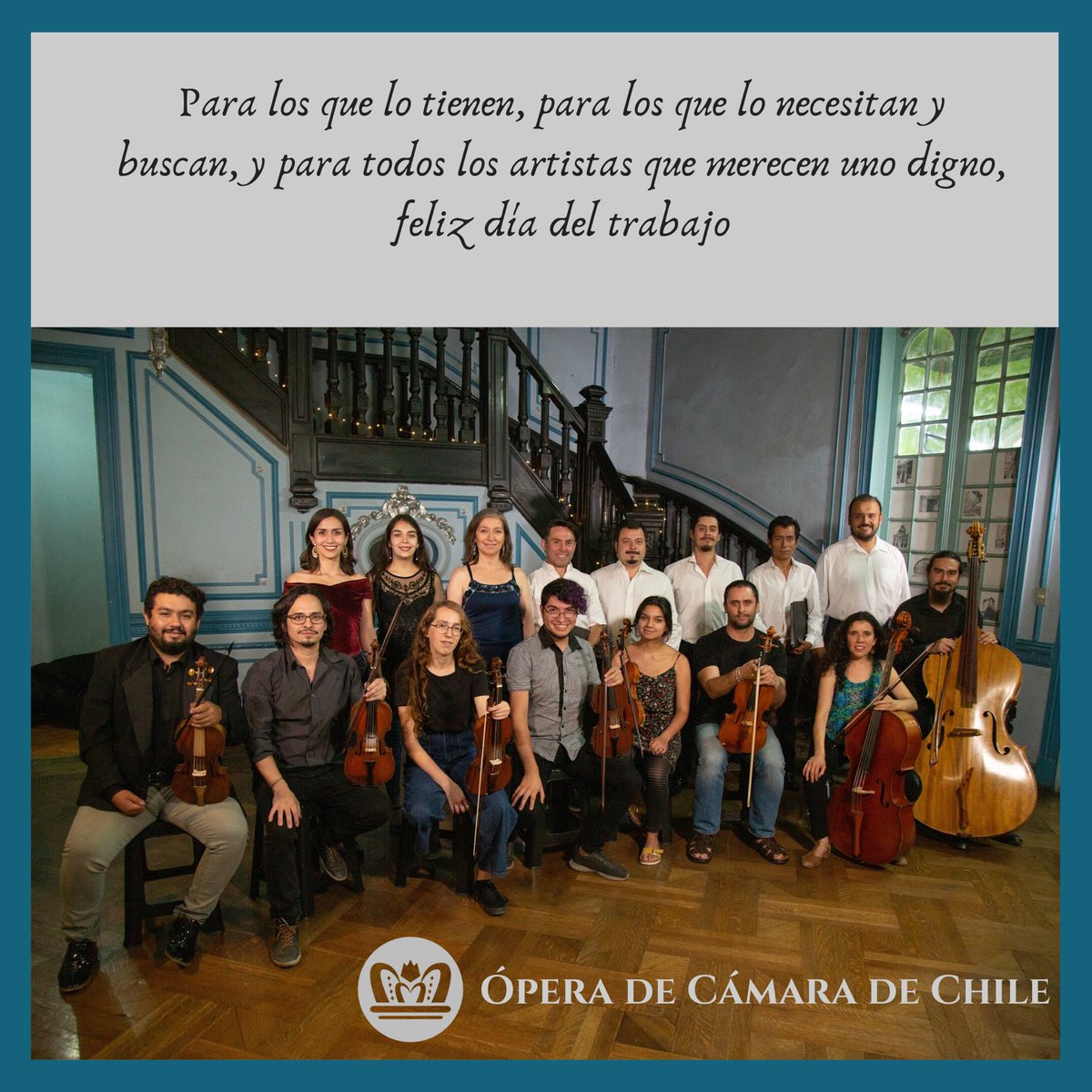 OperadeCamaraCL's tweet photo. En estos tiempos tan distintos, enviamos un saludo a todos los trabajadores #diadeltrabajador #1demayo #artistas #santiago #cultura #operasingers https://t.co/AaUv8trb9I