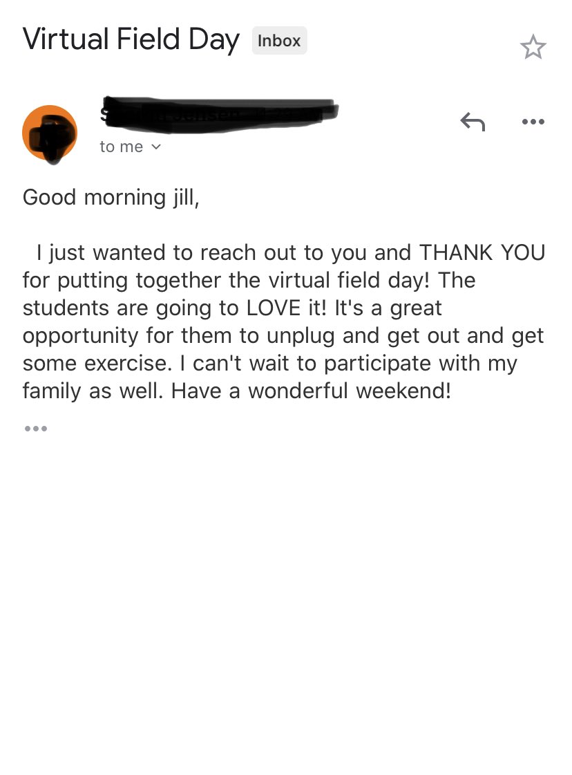 MrsCullenPKPE's tweet photo. 😍Thank you Panthers for making my week...many emails coming in with support for WM’s Virtual Field Day. I can’t wait to pick out my “team jersey” for Monday. Remember-it is optional! Do what you can to get up & move when it fits your schedule!
#WMVirtualFieldDay @MrsJVMiller https://t.co/19Zg8Ic68l