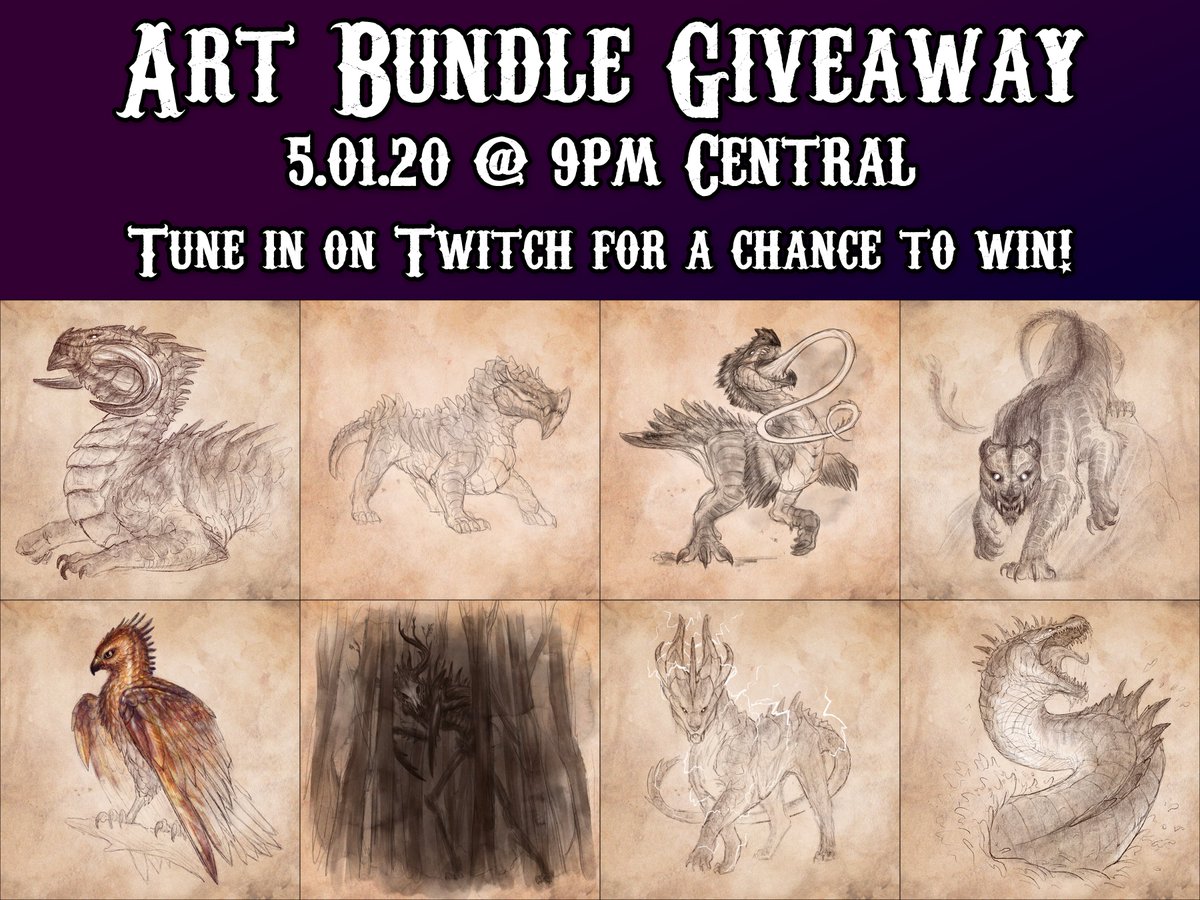 ManifestRpg's tweet image. We&apos;re going to be live tonight at 8pm! Tune in for a chance to win art prints of some fearsome Manifest critters from the monstrous mind of @CrystalSully! The stream starts at 8pm, and the giveaway happens at 9pm. Don&apos;t miss out! twitch.tv/waypointlive