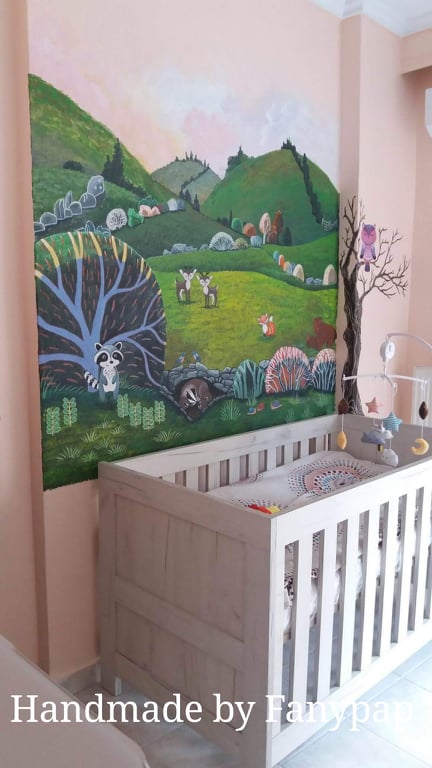 HandmadeFanypap's tweet photo. @HandmadeFanypap hand painted mural in new baby's room!
In April 2020, during the COVID-19 lockdown, I had the opportunity to paint a little princess bedroom - inspired by nature and animals!
#murals #handpainted #art #nature #animals #babyroom #babypainting #lockdown #Covid_19 https://t.co/dZSdIEJtOm