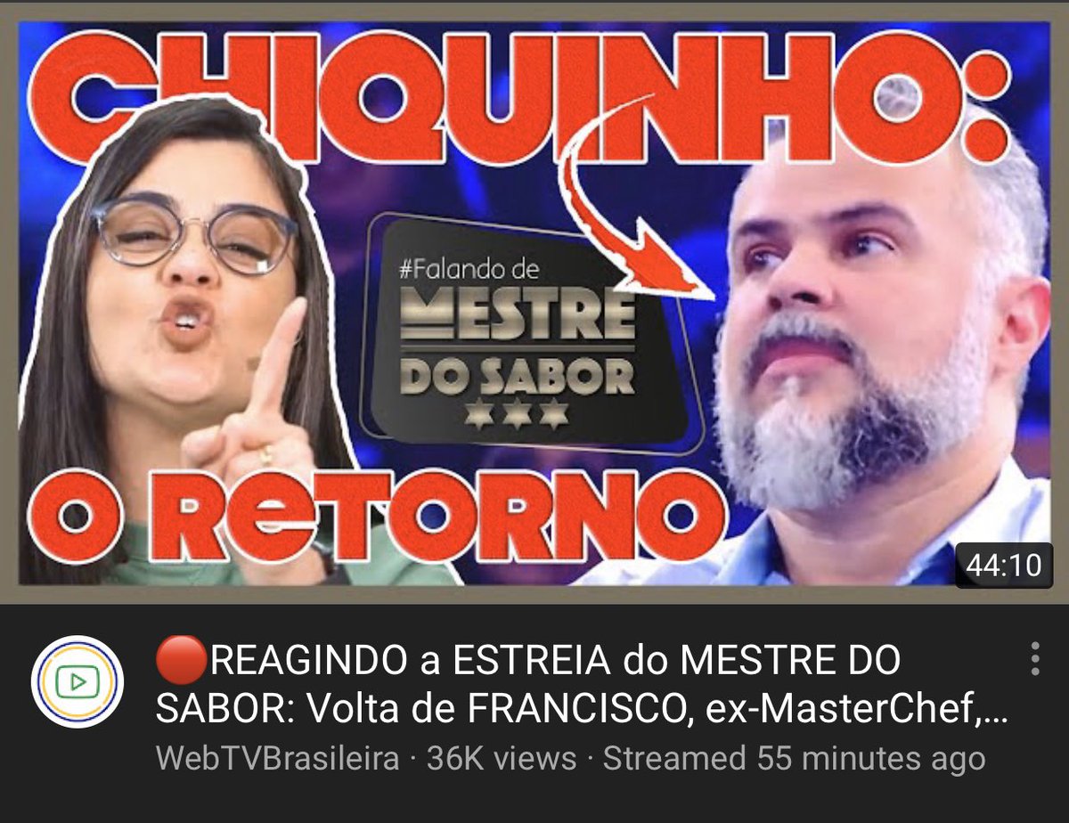 webtvbrasileira's tweet photo. #FalandoDeMestreDoSabor 💥Uma volta que promete, meu povo! Será que dessa vez ele ganha? 👉🏼Não me chama de Chiquinho🤣👊🏼 https://t.co/5iIPGd13H0 #mestredosabor https://t.co/IN8MwSJBnC