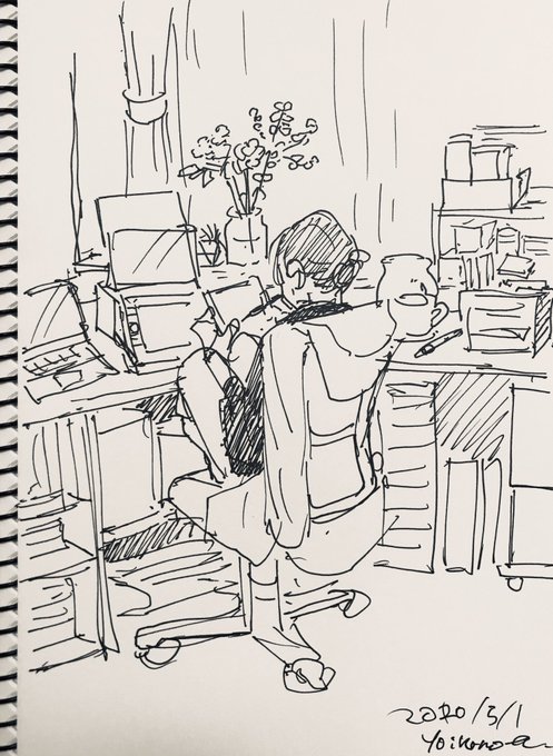 マーカーでグリグリ描くの楽しい 