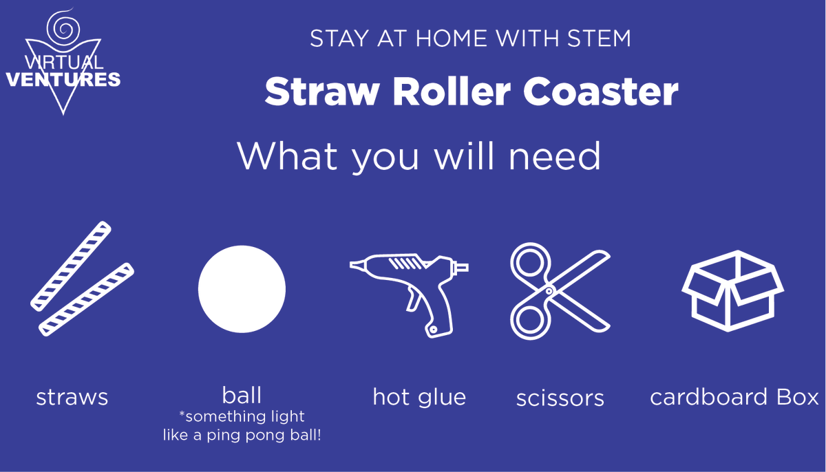 virtualventures's tweet photo. Today's activity will take you on a wild ride! Build your very own custom roller coaster with just a few supplies! #StayAtHomeWithSTEM https://t.co/5P68FlxrjM
