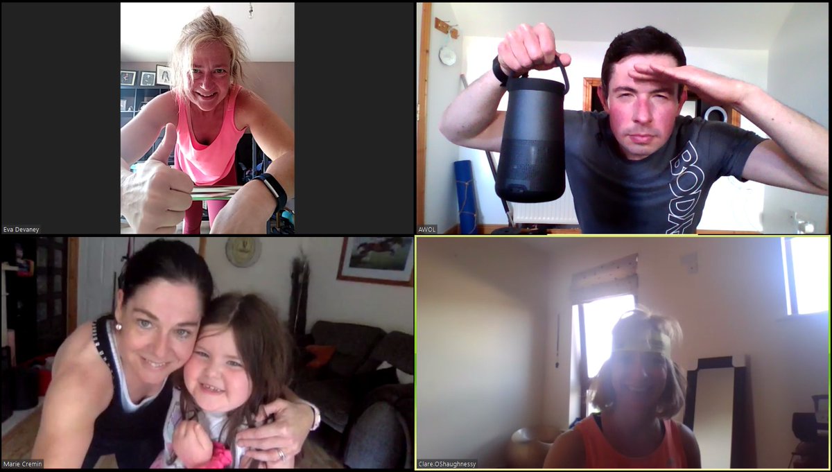 EvaCatDev's tweet photo. Also did zoomcamp after work is that a second entry @Limericksports 😂 #WorkWell20 #Wellbeing #trainwithfriends #HIIT #happyfriday https://t.co/3PyXTJNwd4