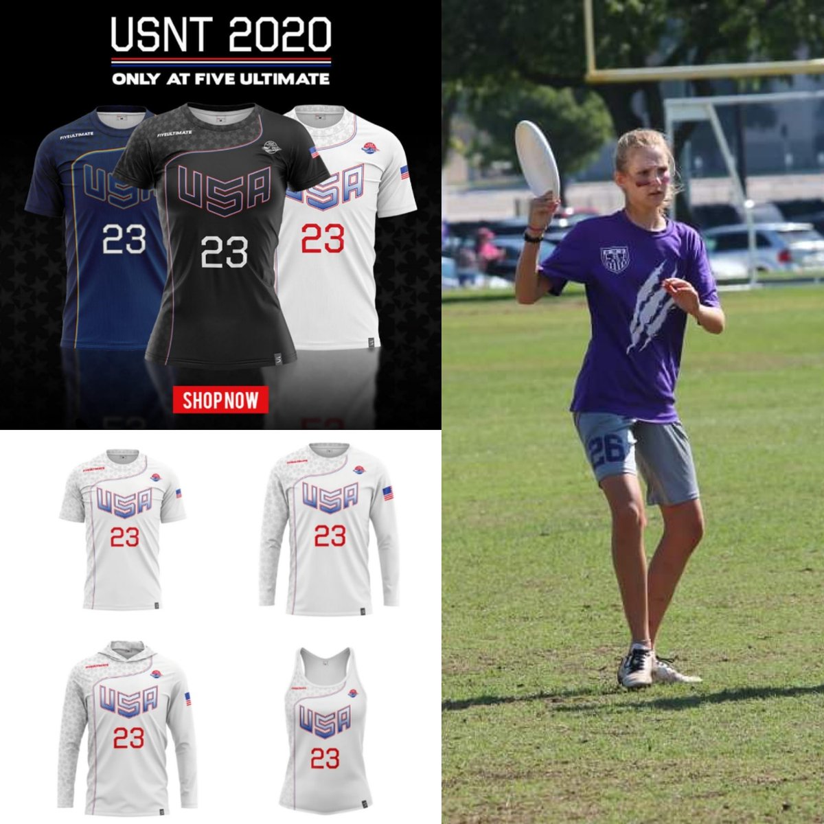 Check out the U.S. National Team gear on sale now through May 15th! Represent our local WJUC U20 USA teammate Carly Atwell #27 &amp; use code to get 15% off: 
USNT83ATWELL (fiveultimate.com/collections/20…)  🥏 #USAUltimate #PullForUs #WJUC #ATXrepresent