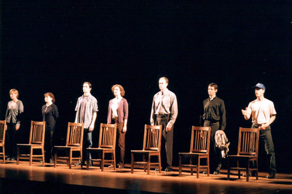 TectonicTheater's tweet photo. On May 18, 2000 The Laramie Project opened at the Union Square Theater in NYC. Through May, we will be sharing testimonials and photos collected in collaboration with our dear friends at @MattShepardFDN to honor the legacy of 20 years of #thelaramieproject. #EraseHate #MomentWork https://t.co/jelc5YGITR