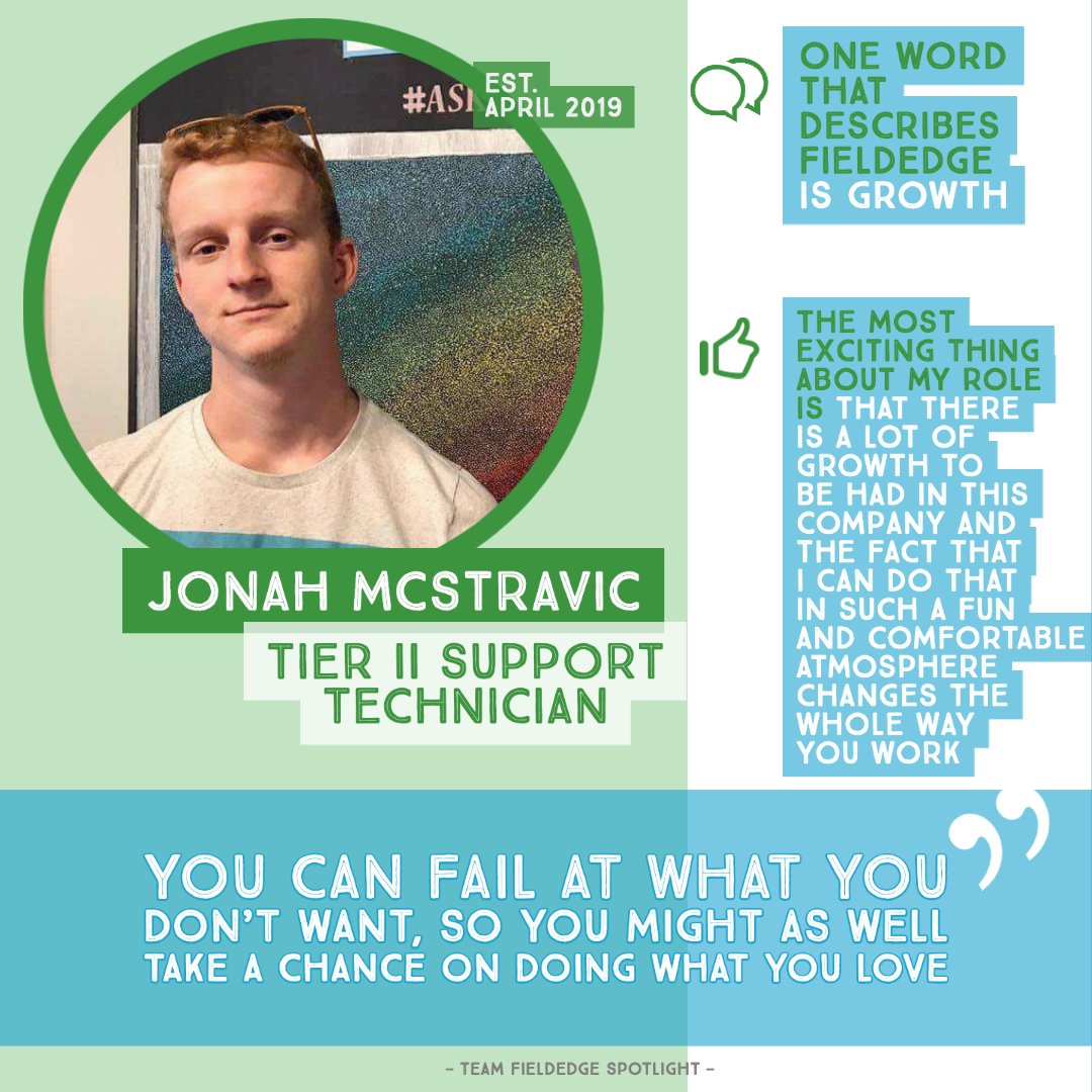 Meet Jonah! Jonah is a #FieldEdge expert who assists members as an asset on our #Support team. We appreciate his #commitment when it comes to helping both members and colleagues with a smile. 😀🏆🎉
#TeamFieldEdge #patience #growth #employeespotlight