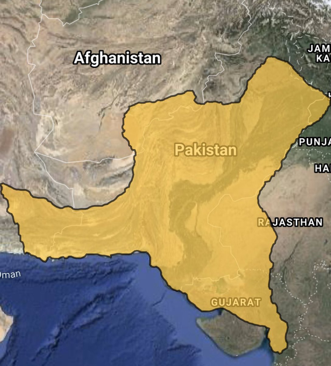 In colonial terms it extended from Jodhpur and Jaisalmar in the east, Sistan and Baluchistan in the west and Punjab in the north. In contemporary terms, it included Punjab, Sindh and Baluchistan of Pakistan, Kandahar (Afg), Sistan (Iran) and parts of Rajasthan (Ind). [5]