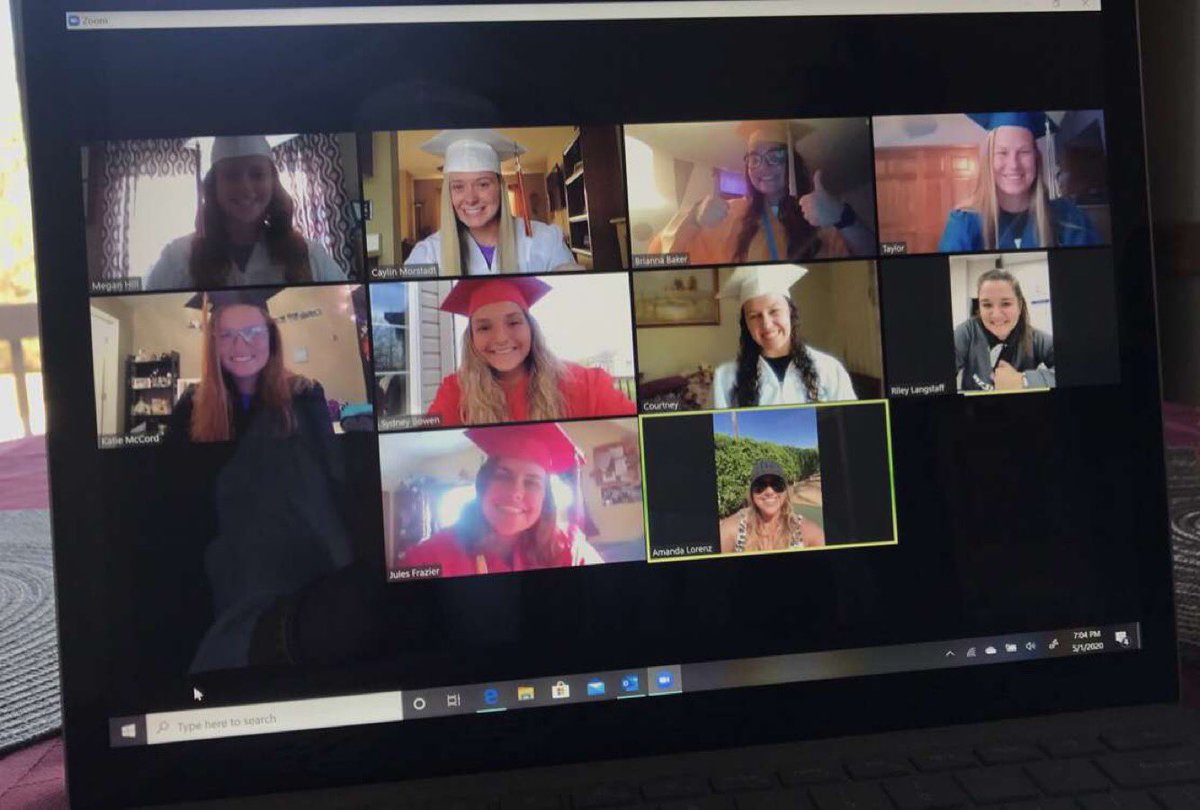 Pulled some strings for our graduation themed zoom!! THANK YOU <a href="/amandalorenz18/">Amanda Mazur</a> for being our guest speaker! Our seniors were very surprised! We love you!! <a href="/BlufftonSB/">Bluffton Softball</a> <a href="/BlufftonU/">Bluffton University</a>