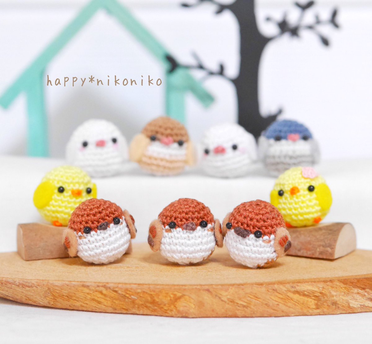 E*n様 スズメのちゅんころくん 編みぐるみ E*n様 スズメのちゅんころくん 編みぐるみ