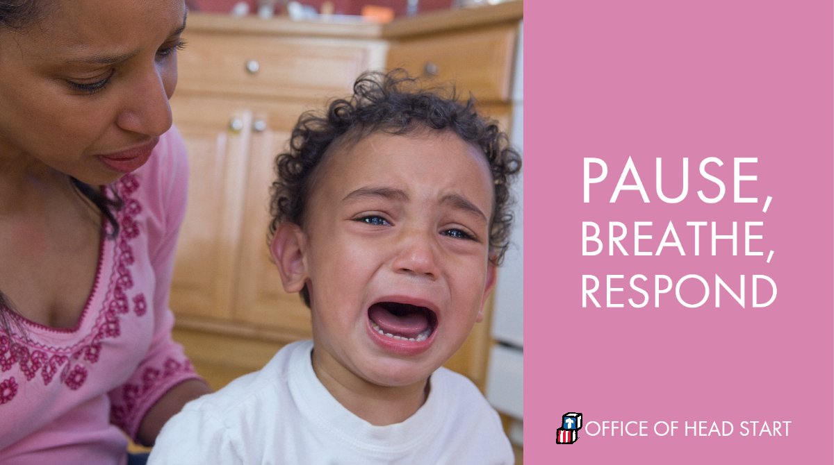 HeadStartgov's tweet photo. Your child's behavior may challenge you. It's OK. A change in routine can be stressful, and children show they are upset the only way they know how—through their behavior. Don't take it personally when they act out. Pause, breathe, and then respond. https://t.co/pygxv1R9Ij