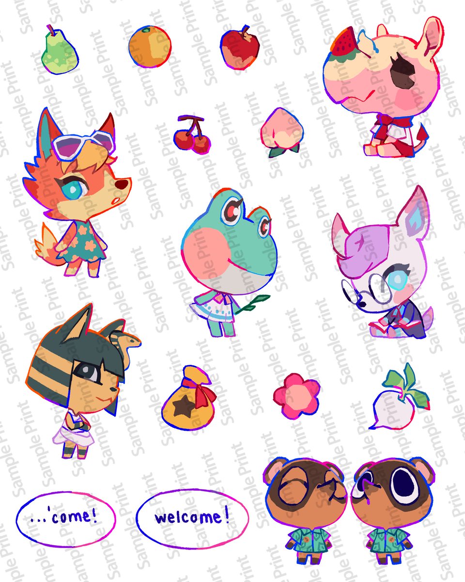 Took a mini break from AC to make stickers of animal crossing and fire emblem 