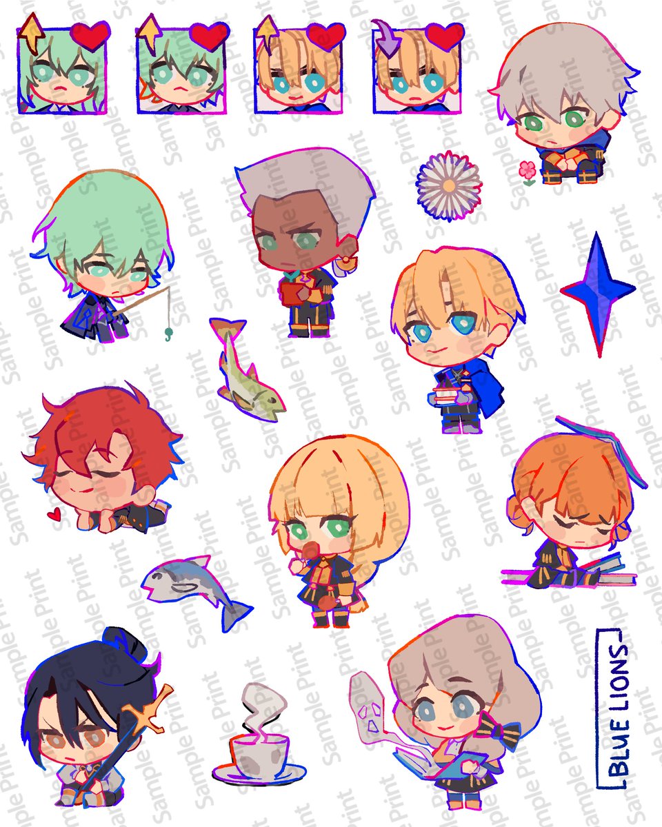 Took a mini break from AC to make stickers of animal crossing and fire emblem 
